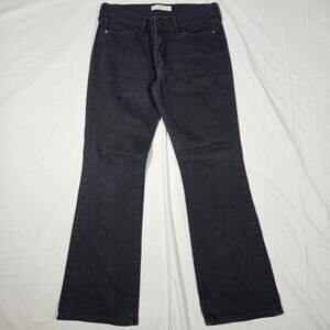 Y2K Levis 553 Boot Jeans Womens 8M 30X30 Black Low Rise Bootcut Stretch Denim